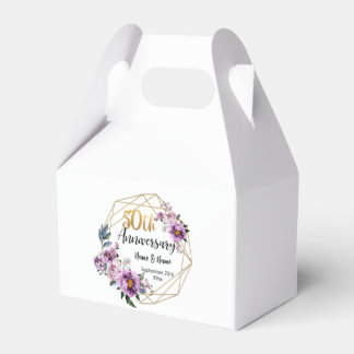 Bela Caixa de Favor Personalizada de 50º Aniversár