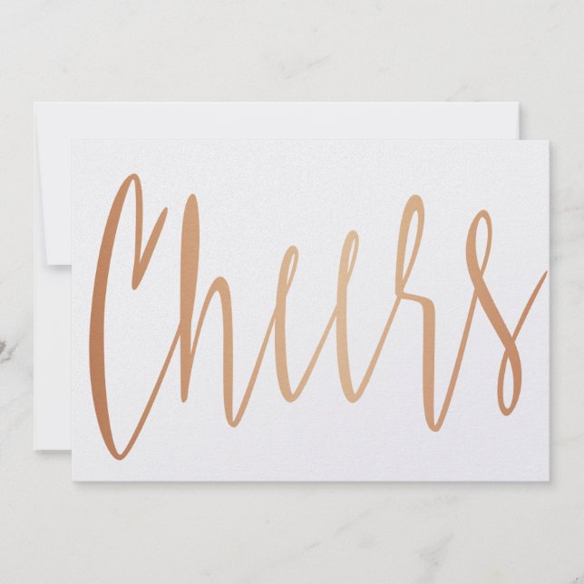 Bela caligrafia rosa dourada "Saúde" (Frente)