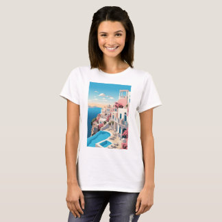 bela camisa de pintura da cidade marroquina