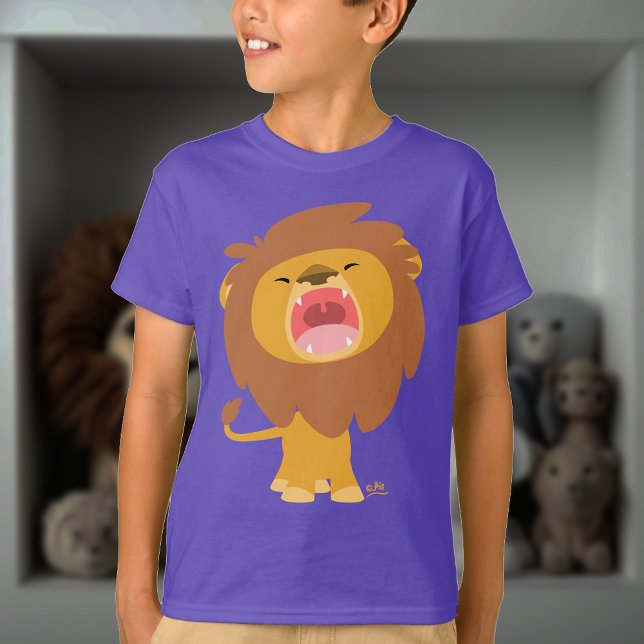 Bela Camiseta de Cartoon Lion Crianças (Criador carregado)