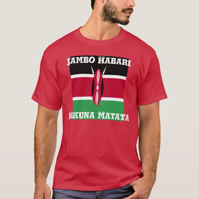 Bela camiseta Jambo Habari Hakuna matata (Frente)