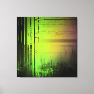 Bela canvas de arte verde-abstrato AI