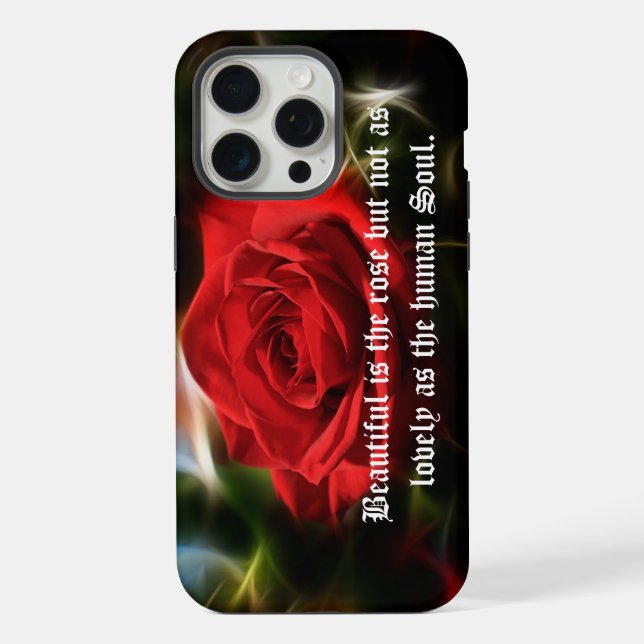 Bela capa de iPhone / iPad Rosa Vermelha (Verso)