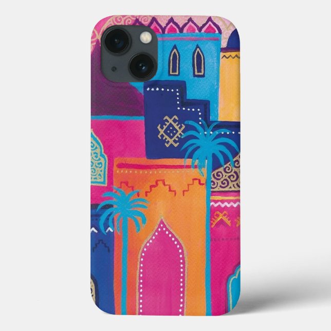 bela capas de iphone de pintura da cidade marroqui (Verso)