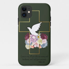 Bela Capinha Verde Escuro para Celular com Bênçãos