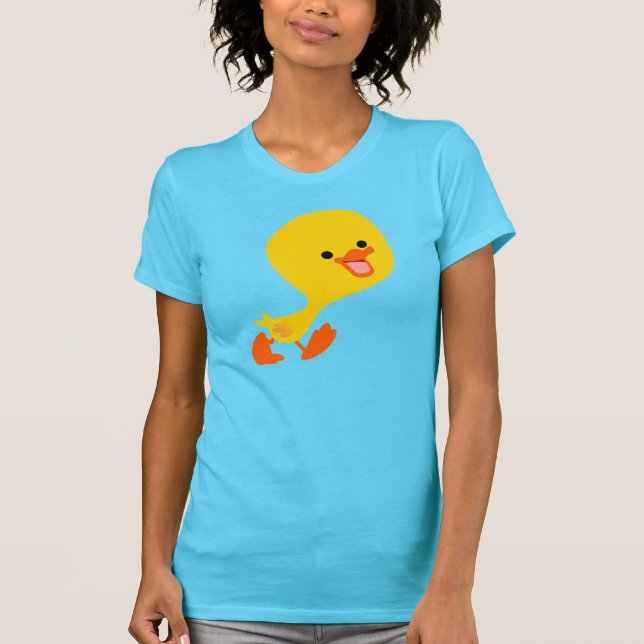 Bela Caricatura Caminhando Camiseta Mulher T-Shirt (Frente)