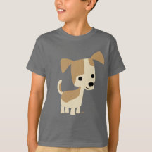 Bela Caricatura Inquisitiva Cão Cachorro Camiseta