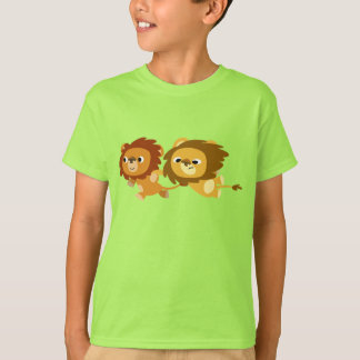 Bela caricatura leões em camiseta de crianças apre