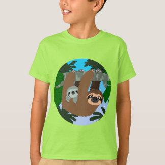 Bela Caricatura Mãe Lama E Camisetas De Bebês