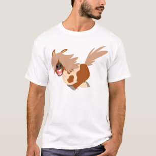 Bela Cartoon Feliz Pinto Pony Crianças Camiseta