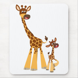 Bela Cartoon Madre Giraffe e Calf Mousepad
