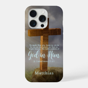 Bela Cruz de Madeira com Escrito Personalizado
