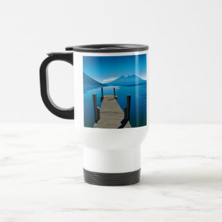 Bela design de caneca de viagem do Pier do Oceano
