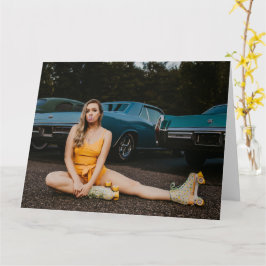 bela deusa no cartão de saudação Vintage Fashion