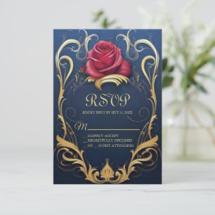 Bela e a placa RSVP Beast Sweet 16