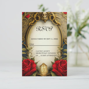 Bela e a placa RSVP Beast Sweet 16