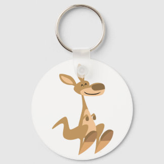 Bela e Feliz Cartoon Kangaroo Chaveiro