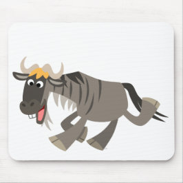 Bela e Feliz Cartoon Wildebeest Mousepad