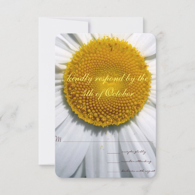 Bela Elegante Daisy Wedding RSVP (Frente)