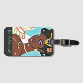 Bela etiqueta de bagagem (Aqua Lettering)