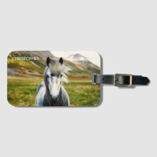 Bela Etiqueta de Bagagem Personalizada de Cavalo