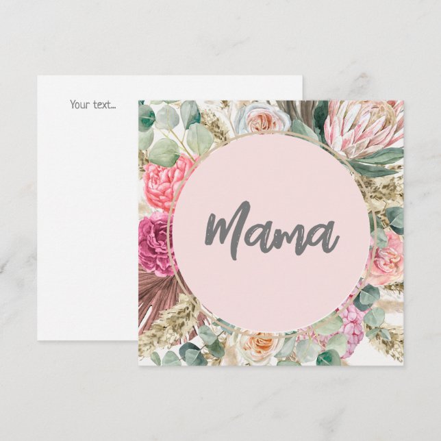 Bela flor Botânica Elegante para mamãe (Frente/Verso)