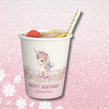 Bela Flor Rosa Garota Unicórida Aniversário
