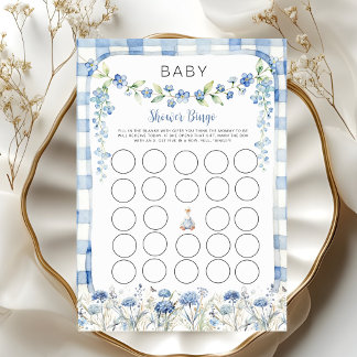 Bela Gansa Boba Azul Floral Xadrez Bingo