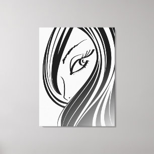 Bela garota cara Canvas