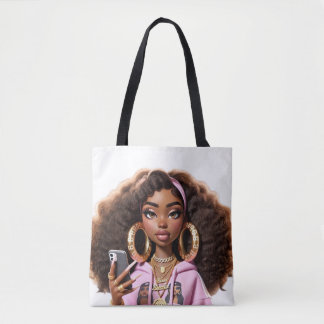 Bela Negra Americana, Bolsa Tote de linda garota