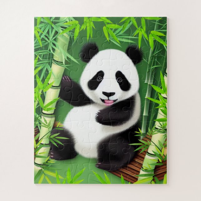 Bela Panda Em Uma Quebra-cabeça De Jigserra De Bam (Vertical)