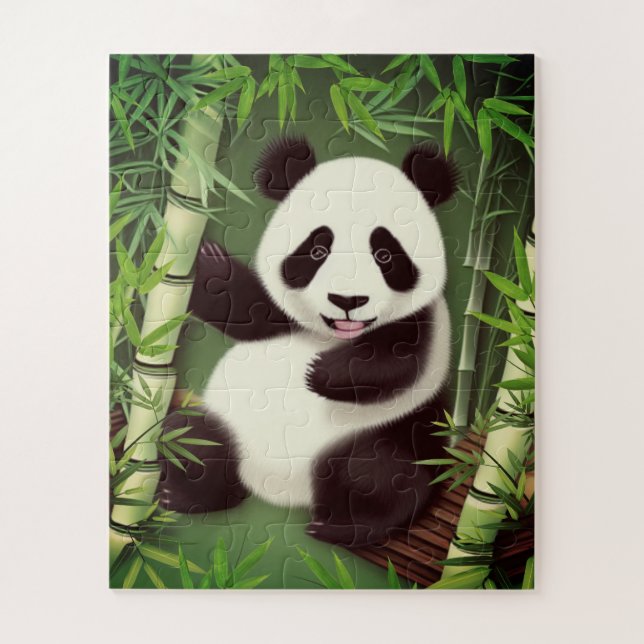 Bela Panda Em Uma Quebra-cabeça De Jigserra De Bam (Vertical)