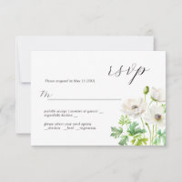Bela placa RSVP Design de Casamento Refinado Anemo