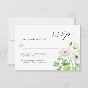 Bela placa RSVP Design de Casamento Refinado Anemo