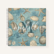 Bela Vintagem Personalizada Concha De Azul