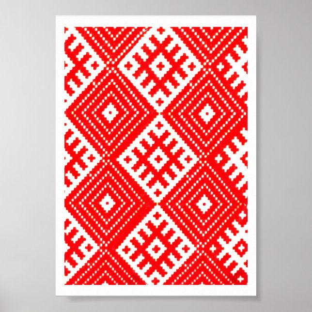 Belarus Беларусь National Folk Pattern Poster (Frente)
