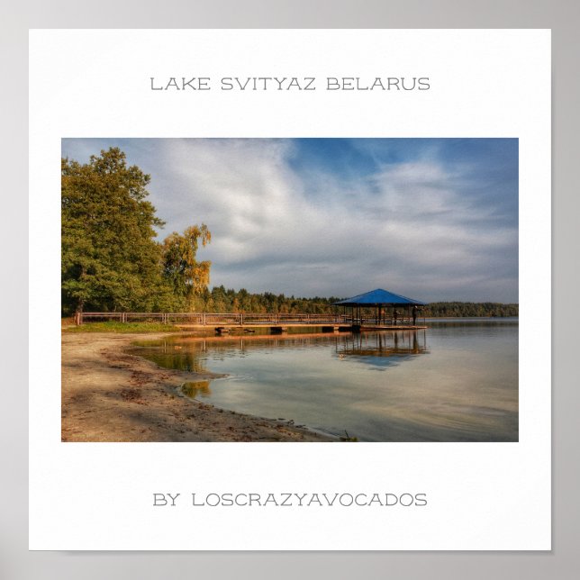 Belarus Lake Svityaz Landscape Nature Poster (Frente)