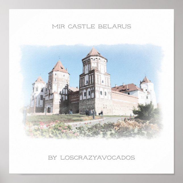 Belarus Mir Castle Architecture Nature Poster (Frente)