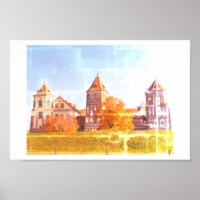 Belarus Mir Castle Architecture Nature Poster (Frente)