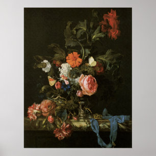 Belas artes florais com poster dos rosas