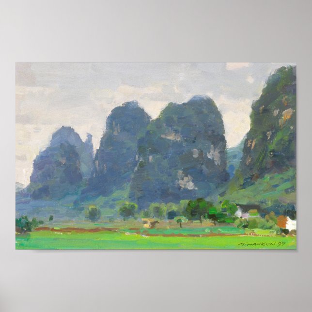 Belas artes Yangshuo em Primavera Poster (Frente)