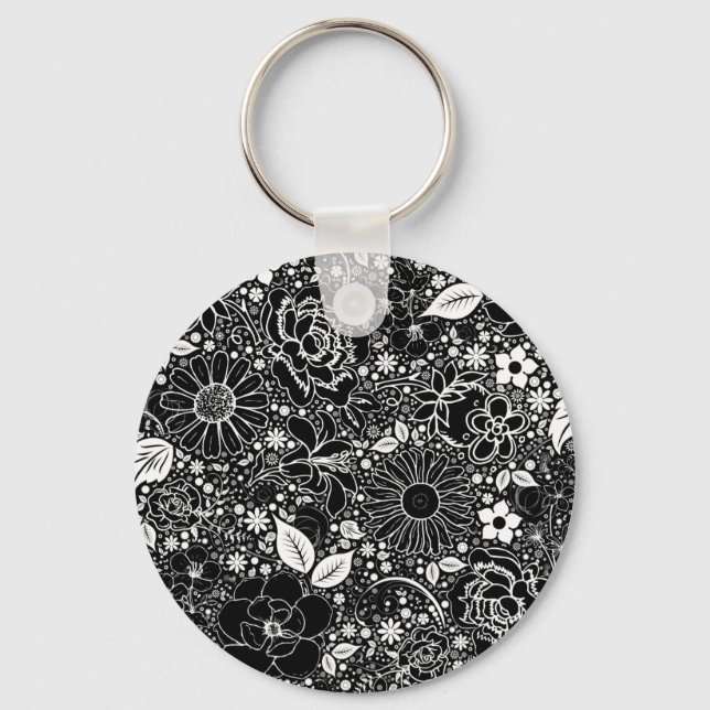 Belas Botânicas CHAVEIRO preto n branco (Frente)