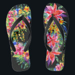 Belas Chinelos de Flores Tropicais<br><div class="desc">Consulte as minhas Categorias e Coleções para obter produtos correspondentes. Parece-me um casamento de férias tropicais ou de praia! Compare-os com Chinelos de Designer a um preço muito mais alto, e aqui você tem uma declaração ousada que diz que você tem estilo e sabe como mostrá-lo. Vou postar uma variedade...</div>