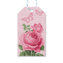 Belas etiquetas para presentes de rosa rosa - cola