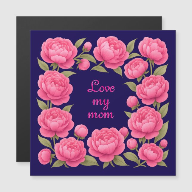 Belas flores cor-de-rosa para o Dia das Mães (Frente/Verso)