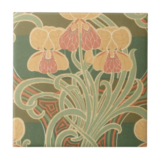 belas flores laranjas design art nouveau