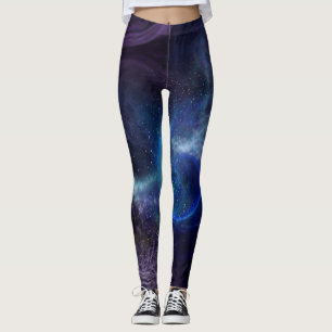 belas leggings de padrão de galáxias