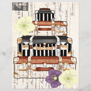 Belas malas de viagem vintage para scrapbooking