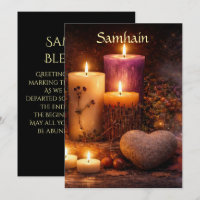 Belas Velas de Bênção de Samhain Coração de Pedra