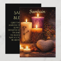 Belas Velas de Bênção de Samhain Coração de Pedra